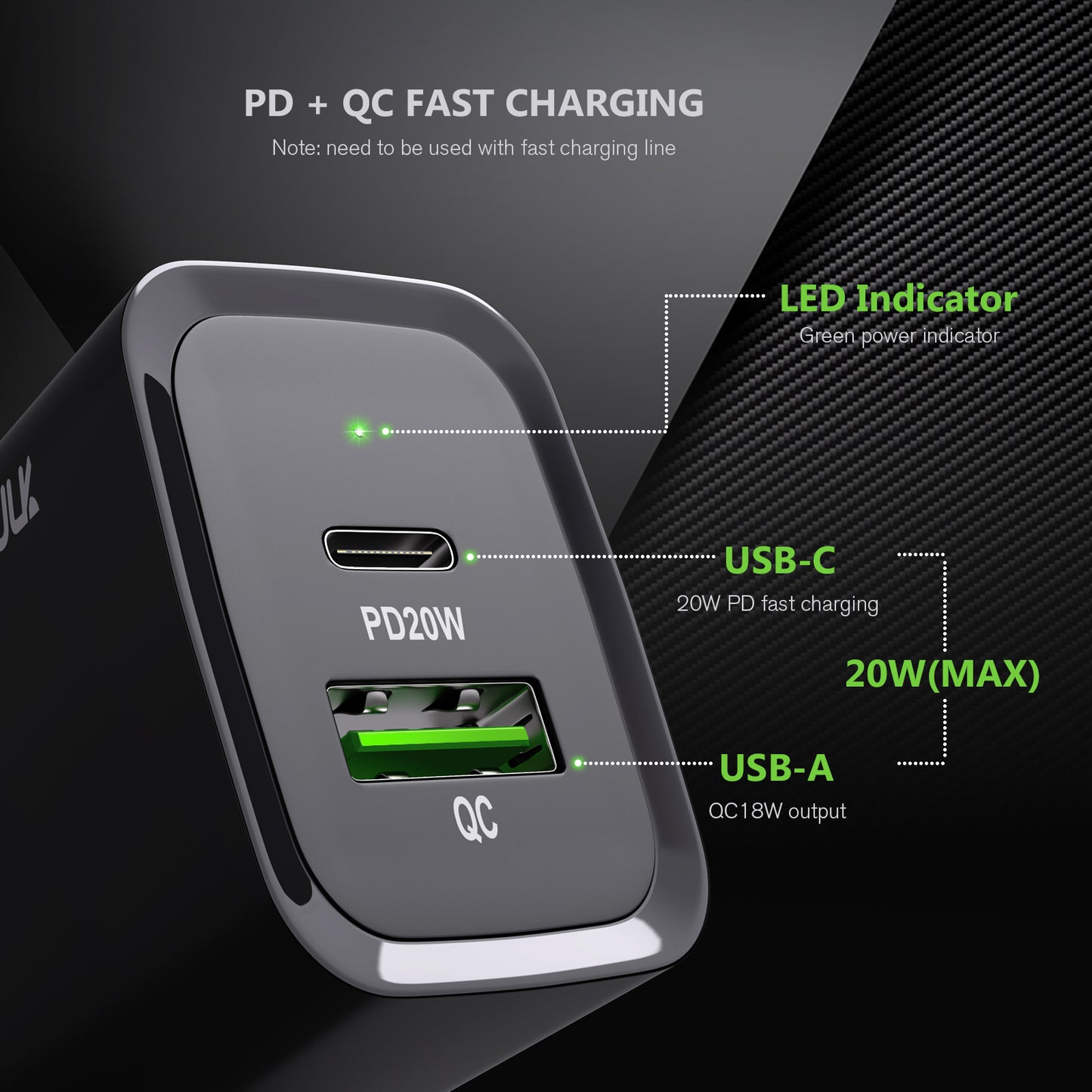 20W PD&QC Fast Wall Charger